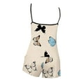 thumbnail image 2 of Ensemble de Pyjama d'Été Décontracté pour Femmes avec Débardeur à Bretelles Spaghetti et Shorts, Imprimé Papillon, 2 of 5