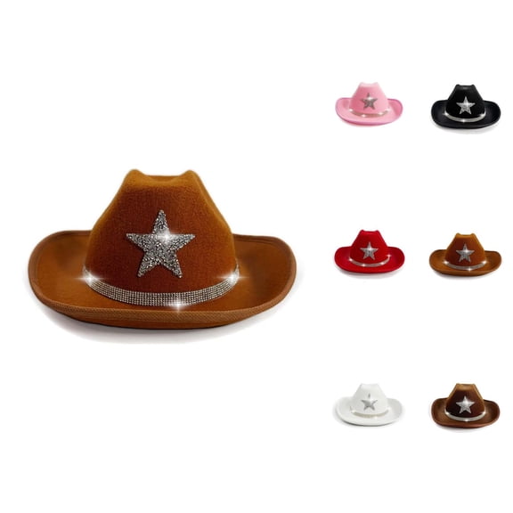 Sparkly Star Cowboy Hat For Kids Western Party Festival Sun Outdoor Play For Girls And Boys