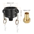 thumbnail image 2 of Unique Bargains IBC Tote Adapter 2' Cam Lock to 20mm Brass Barb Fitting, Drain Adapter Fitting, 2 of 5