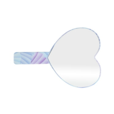 1 Pc Women Heart Shape Cosmetic Mirror for Beauty Parlor Travel Assorted Color Plastic Aluminum Mirror