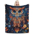 thumbnail image 3 of Owl Blanket Owl Fleece Throw Blanket Super Soft Warm Cozy Fuzzy Plush Owls Blanket Gifts for Girls Boys Kids Room Decor Owl, 3 of 6