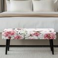 thumbnail image 3 of Jiueut Hummingbird Peony Flower Pattern Dining Bench Slipcover, Soft Seat Cushion Protector Washable Stretch Dining Bench Cover for Dining Room Living Room Kitchen, 3 of 7