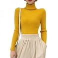 thumbnail image 1 of Linamei Chandails d'Automne pour Femmes Manches Longues Slim Col Montant Tricot Slim, 1 of 6