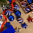 thumbnail image 3 of Adornos de mini bolas del Día de la Independencia | 4 de julio Adornos colgantes rojos, blancos, azules con purpurina | Decoración de árbol de plástico para fiesta, interior exterior hogar | 2.36, 3 of 6