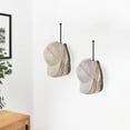 thumbnail image 3 of sasyxdc 2 Pcs Hat Organizer Modern Metal Baseball Caps Holder Rack Wall Mount 7.9 Inches Space Saving L Shaped Hook Storage for Closet Bedroom Living Room  Black gtr, 3 of 6