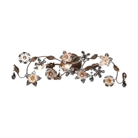 Floret 3 Light - Bathroom Vanity 3 Light With Deep Rust Finish Hand Blown Glass Florets Candelabra 30 inch 180 Watts - World of Lamp