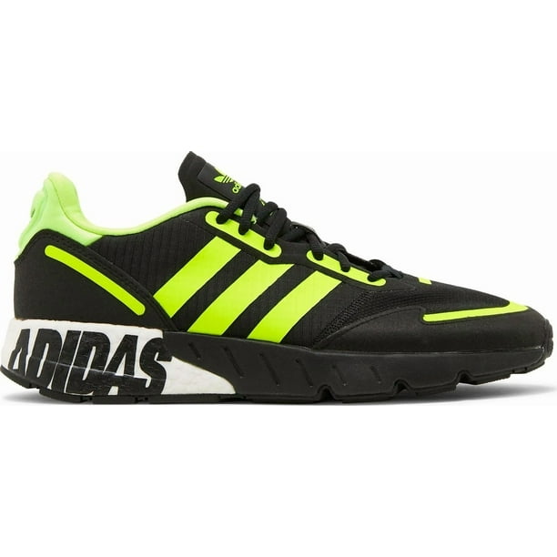 Adi-das Originals ZX 1K Boost Black Solar Yellow Green FY3632 Men's Shoe Size 8.5