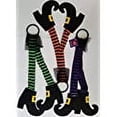 thumbnail image 2 of Halloween Dangling Witch Leg Decorations 22?Hx15?W, Green, Orange & Purple Striped Stockings 3/Pk, 2 of 3
