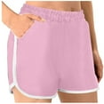thumbnail image 2 of Uaswgudfs Women's Elastic Waist Running Shorts for Summer - Curved Hem Athletic Shorts with Lightweight Breathable Fabric Pink XL, 2 of 8