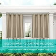 thumbnail image 2 of Exclusive Home Curtains Biscayne Indoor/Outdoor Two Tone Textured Grommet Top Curtain Panel Pair, 54x63, Sand, 2 of 7