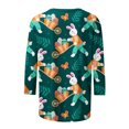 thumbnail image 5 of Happy Easter Shirts for Women 3/4 Sleeve Round Neck Easter Eggs Bunny Print T-Shirts 2024 Trendy Tee Tops Army Green,XL, 5 of 6
