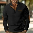 Mens Henley Long Sleeve Corduroy Sweatshirt Casual Elbow Patches Neck
