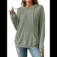 thumbnail image 1 of Sudadera Informal con Capucha y Bolsillo Frontal de Larga con Cordón para Mujer Verde S, 1 of 10