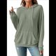 thumbnail image 1 of Sudadera Informal con Capucha y Bolsillo Frontal de Larga con Cordón para Mujer Verde XL, 1 of 10