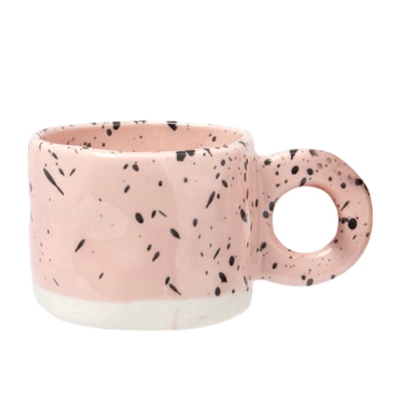 Modern Handmade Ceramic Mug with Handle for Coffee and Milk - Stylish Porcelain Cup for Hot Chocolate for Couples