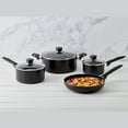 thumbnail image 5 of Basic Essentials 7 Piece Nonstick Aluminum Cookware Pots Pans Set, Black, 5 of 9