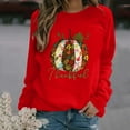 thumbnail image 2 of Honeeladyy Sales Thanksgiving Sweatshirt for Women Thankful Art Letter Printed Long-Sleeve Shoulder Loose Blouse Casual Graphic Pullover, 2 of 4