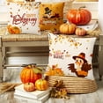 thumbnail image 5 of Thanksgiving Turkey Pumpkin Pillow Covers Happy Thanksgiving Harvest Decorative Throw Pillow Cover Outdoor Line Cushion Cases for Sofa Couch Set of 4, 5 of 6