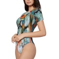 thumbnail image 5 of Cauagu Colorful Birds Pine Branch Women's Crew Neck Round Short Sleeve T Shirts Tops Bodysuit Daily Jumpsuit-XX-Large, 5 of 7