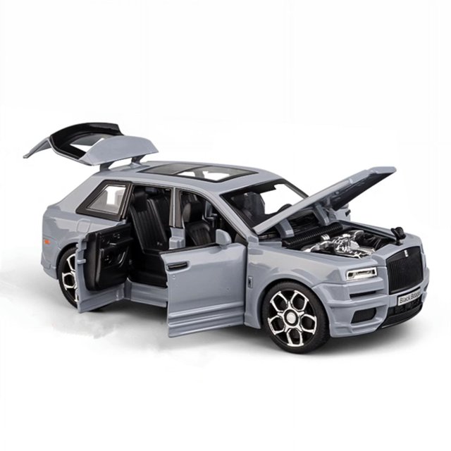 1:32 Rolls Royce SUV Cullinan Alloy Car Model Diecasts Metal Toy Car Model Simulation Sound and Light Collection Childrens Gifts Gray