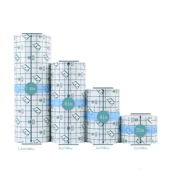4 Rolls Tattoo Aftercare Bandage - Waterproof Tattoo Film Second Skin Tattoo Cover Up Patch Tape Healing Wrap Tattoo Supplies for Swimming, Shower, Wound Initial Healing(2 In, 4 In, 6 Inch 7.8In )