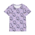 thumbnail image 3 of Kids Girls Fashion Cute Print Loose Short Sleeve Top Shorts Set Homewear Set, 3 of 8