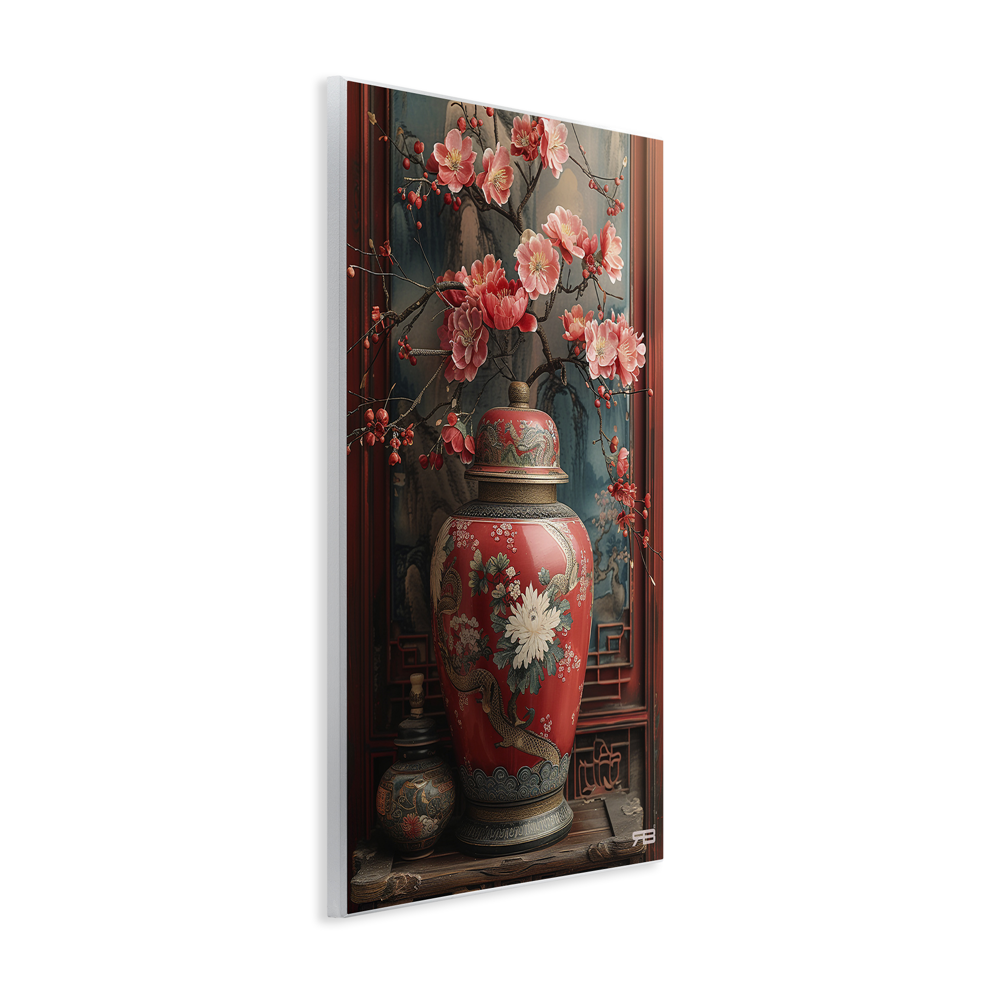 Stupell Industries Traditional Asian Vase Botanical & Floral Painting Unframed Art Print Wall Art, 13 x 19