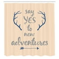 thumbnail image 2 of Ambesonne Adventure Shower Curtain, Calligraphic Words Antler, 69"Wx75"L, Champagne Dust, 2 of 4