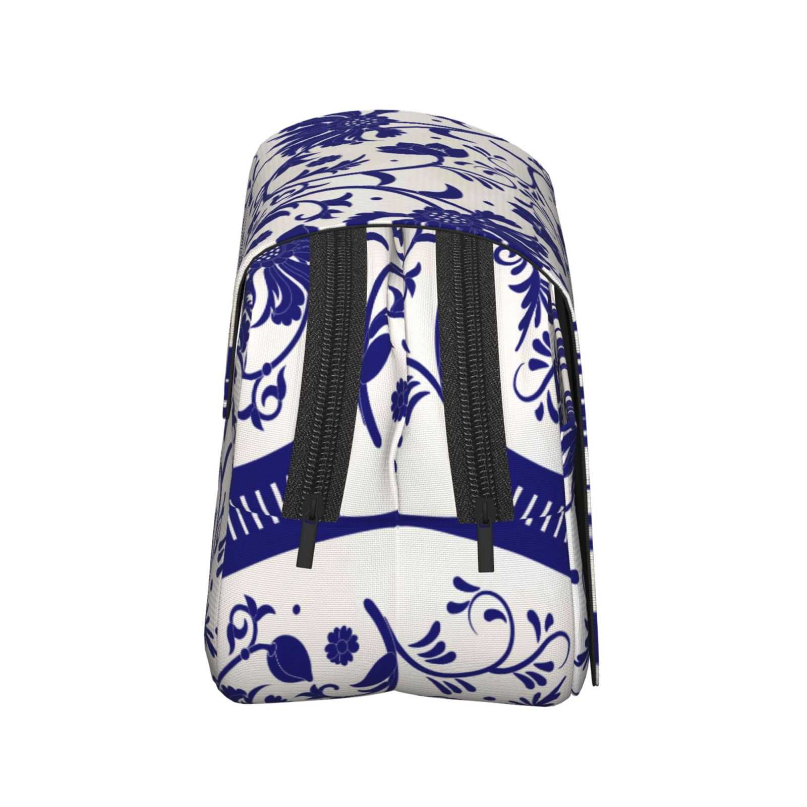 Rateoe Blue And White Porcelain Pattern Pattern Double Clamshell Pen Case, Storage Organizer with Two Zipper Compartments– Holds Up to 50 Pencils & Pens