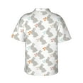 thumbnail image 3 of Picia Gray Rabbit Gentle Cotton Regular Fit Short Sleeve Casual Hawaiian Shirt for Men-3X-Large, 3 of 9