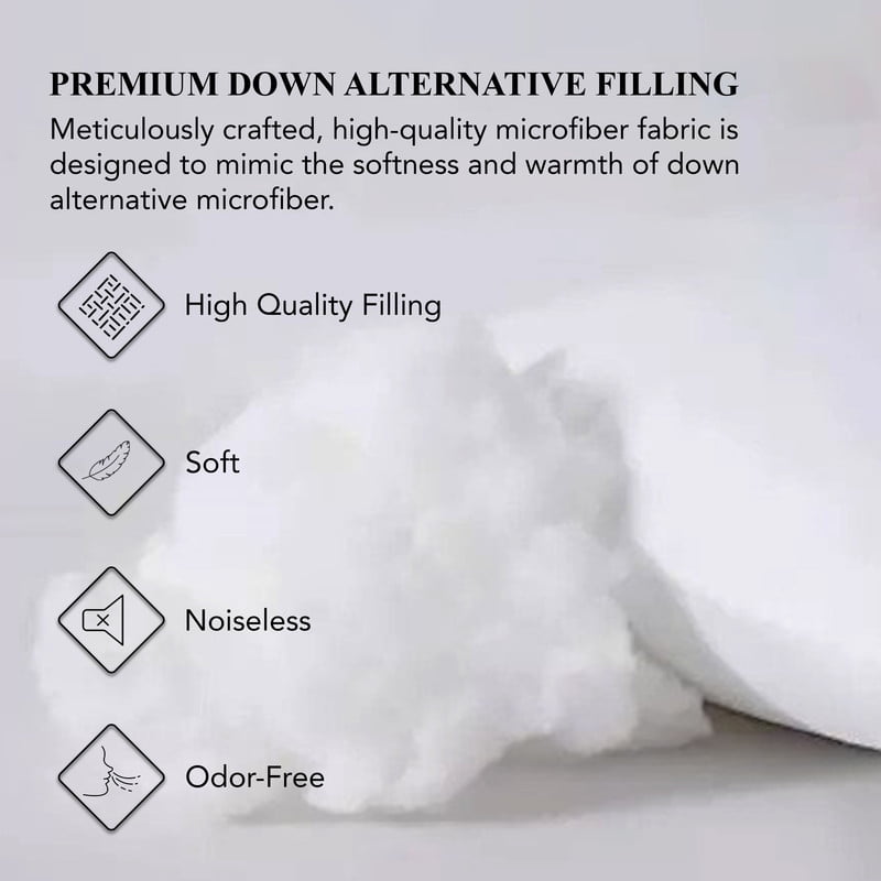 A1HC Throw Pillow Insert, Hypoallergenic Down Alternative, Extra Filled, Pack of 2, Indoor Decorative Pillows, 18x18", White