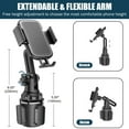 thumbnail image 2 of OWNTECH Car Phone Cup Holder Mount Universal Adjustable Long Neck Automobile Cradles Compatible with iPhone Samsung Google and All Smartphones, 2 of 7