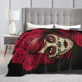 thumbnail image 4 of ZICANCN Throw Blanket Sugar Skull Pretty Lady , Couch Ultra Soft Micro Fleece Sofa Bed Camping Travel Blanket for Adults, 60"x50", 4 of 8