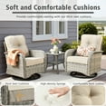 thumbnail image 5 of Ovios 3 Pieces Patio Furniture Set 2 Swivel Rocking Chairs Wicker Glider Chairs with Side Table for Backyard or Balcony, 5 of 8
