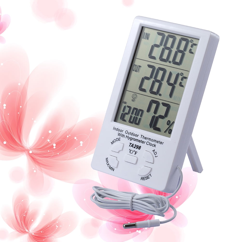 Indoor Outdoor LCD Digital Solar Temperature Meter Humidity Thermometer