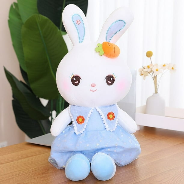 Cute / Soft / Bunny Plush Toys / Bunny Dolls with Carrot Hair Clips In Skirts / Children's Birthday Giftsblue65cm Deng Xun unisex