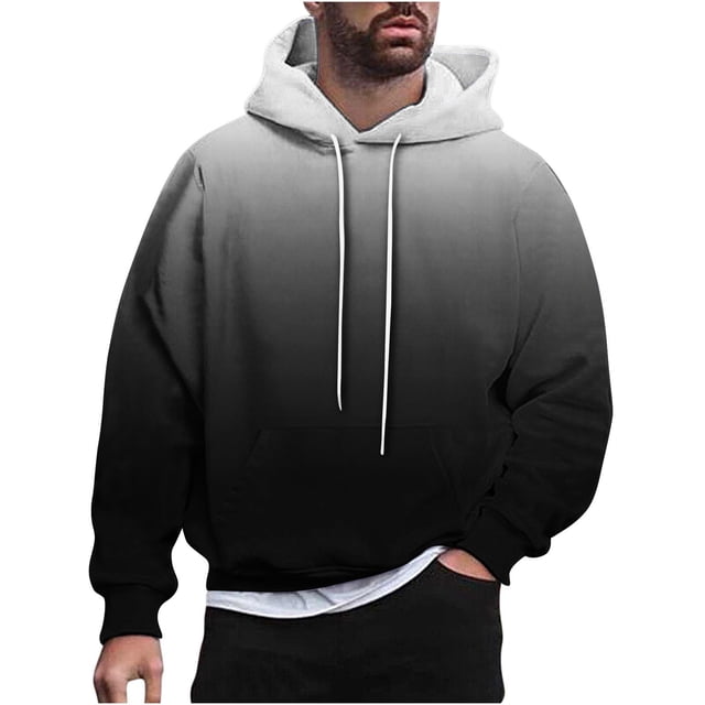 Rbaofujie Gym Chemises Hommes Mode Décontractée Chandails en Molleton à Capuche Col Rond Imprimé Chandail Manches Longues Hauts Chandail en Molleton Garçons Chandails en Molleton