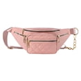 thumbnail image 2 of Bolsa de pecho de nailon con múltiples bolsillos para mujer, riñonera informal, bolsa para exteriores (rosa) Tmvgtek Para Estrenar, 2 of 9