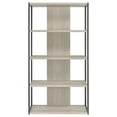 thumbnail image 4 of Maklaine 4-shelf Modern Wood Bookcase in Whitewashed Gray Finish, 4 of 13