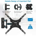 thumbnail image 6 of Full Motion TV Wall Mount Bracket Articulating Arms Swivels Tilt Bracket for 13-55 inch Flat Curved TVs, Max 400x400mm ,Holds up to 66lbs, 6 of 6