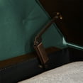 thumbnail image 7 of 63 inches Storage Bench, Cotton and Linen Fabric End of Bed Bench with Rolled Arms and Button Decor, Upholstered Ottoman for Bedroom Living Room and Entryway, Green, 7 of 7