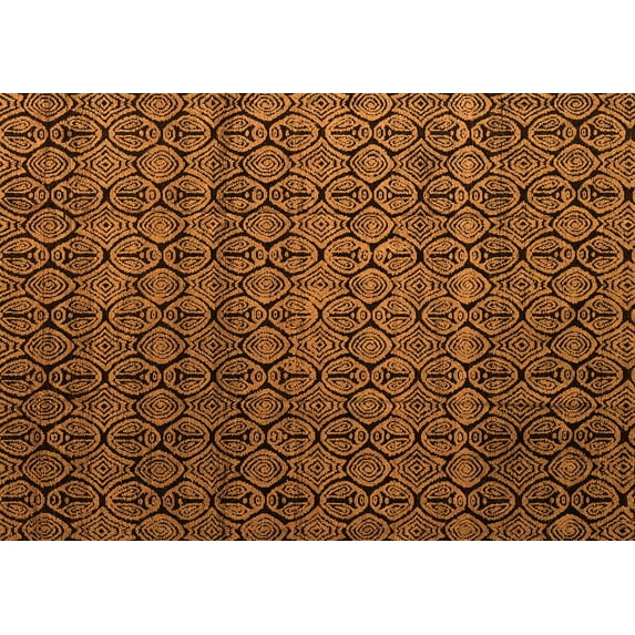 Ahgly Company Indoor Rectangle Abstract Orange Modern Area Rugs, 3' x 5'