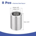 thumbnail image 2 of 8 Pcs Entretoises en Acier Inoxydable 304 3/8 Pouces OD x 1/4 Pouces ID x 9/16 Pouces Longueur(10x7x14mm) Vis Support de Bague Finition Simple Non Filetée Entretoises Rondes en Métal pour Vis M3 Boulons et Tringles, Argent, 2 of 6