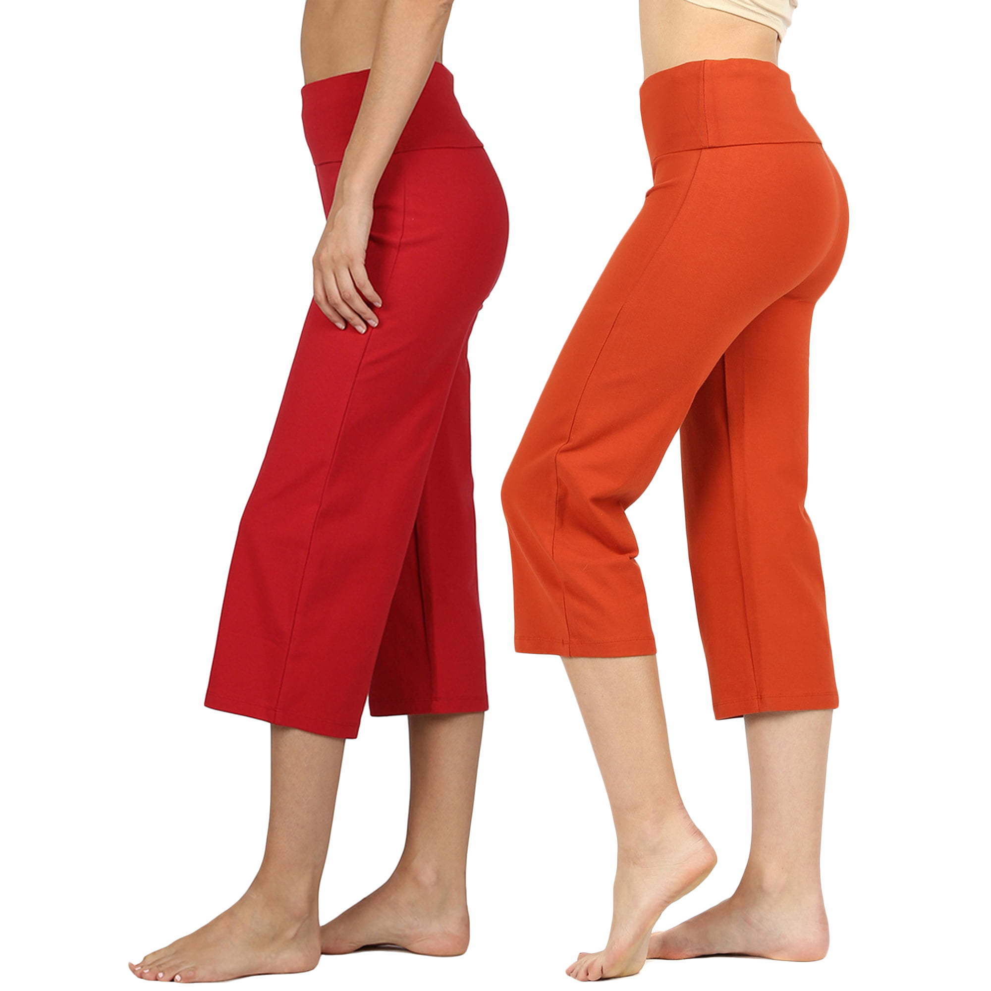 Buy Alki'i Women's Cotton Lycra Fold over Yoga Pant Online at
