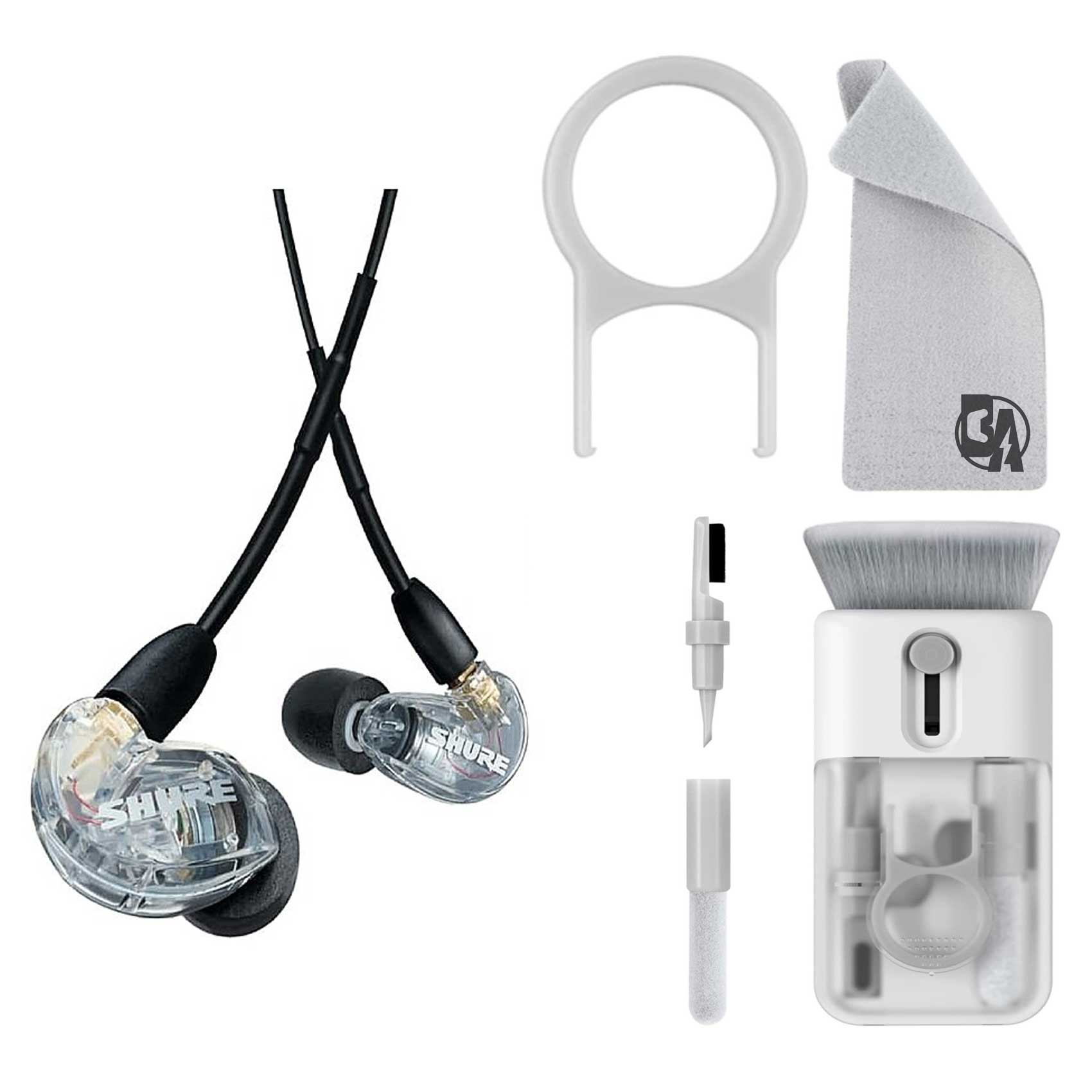 Shure Aonic 215 Sound Isolating Earphones In Clear With Cleaning Kit