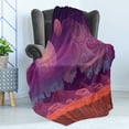 thumbnail image 4 of Fantasy Soft Flannel Fleece Throw Blanket, Purple Alien Dreamy Landscape with Craters and Planets in Distance, Cozy Plush for Indoor and Outdoor Use, 70" x 90", Purple Vermilion, by Ambesonne, 4 of 5