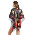 thumbnail image 6 of Fancifize Women's Chiffon Scarf Shawl 2-in-1 Floral Print Sun Protection Wrap Lightweight Summer Beach Accessory,Free S,izeBlack, 6 of 7