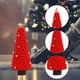 thumbnail image 4 of Mini adornos para árbol de Navidad | Figura de árbol de Navidad artificial de tela de lana con pompones y cascabeles | Adorno de escritorio colorido para el hogar, la oficina o la estantería, 4 of 8