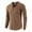 Brown, variant on HAOTAGS Mens Waffle Knit Henley Shirts Casual Long Sleeve Buttoned Pullover Top Khaki Size S