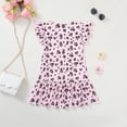 thumbnail image 2 of Actgleam Summer Girls Dress Floral Print Flutter Sleeve A-line Ruffle Sundress,Pink Floral,5-6Y, 2 of 10